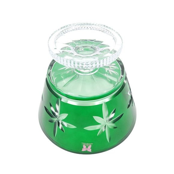 Waterford Marquis Crystal Compote Bowl Footed Pedestal Cut Glass Emerald Green - Picture 5 of 8